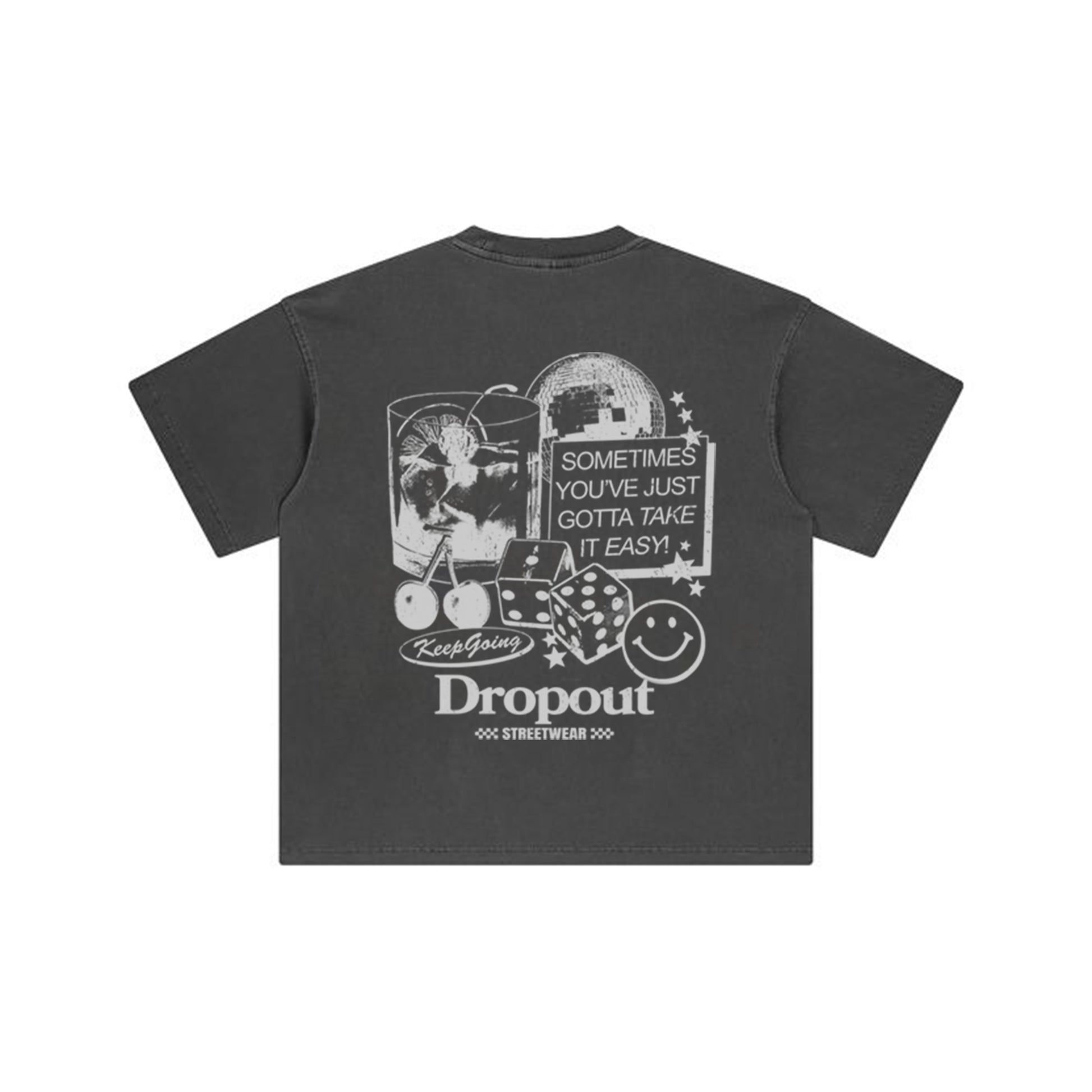 DROPOUT GREY WASH TEE