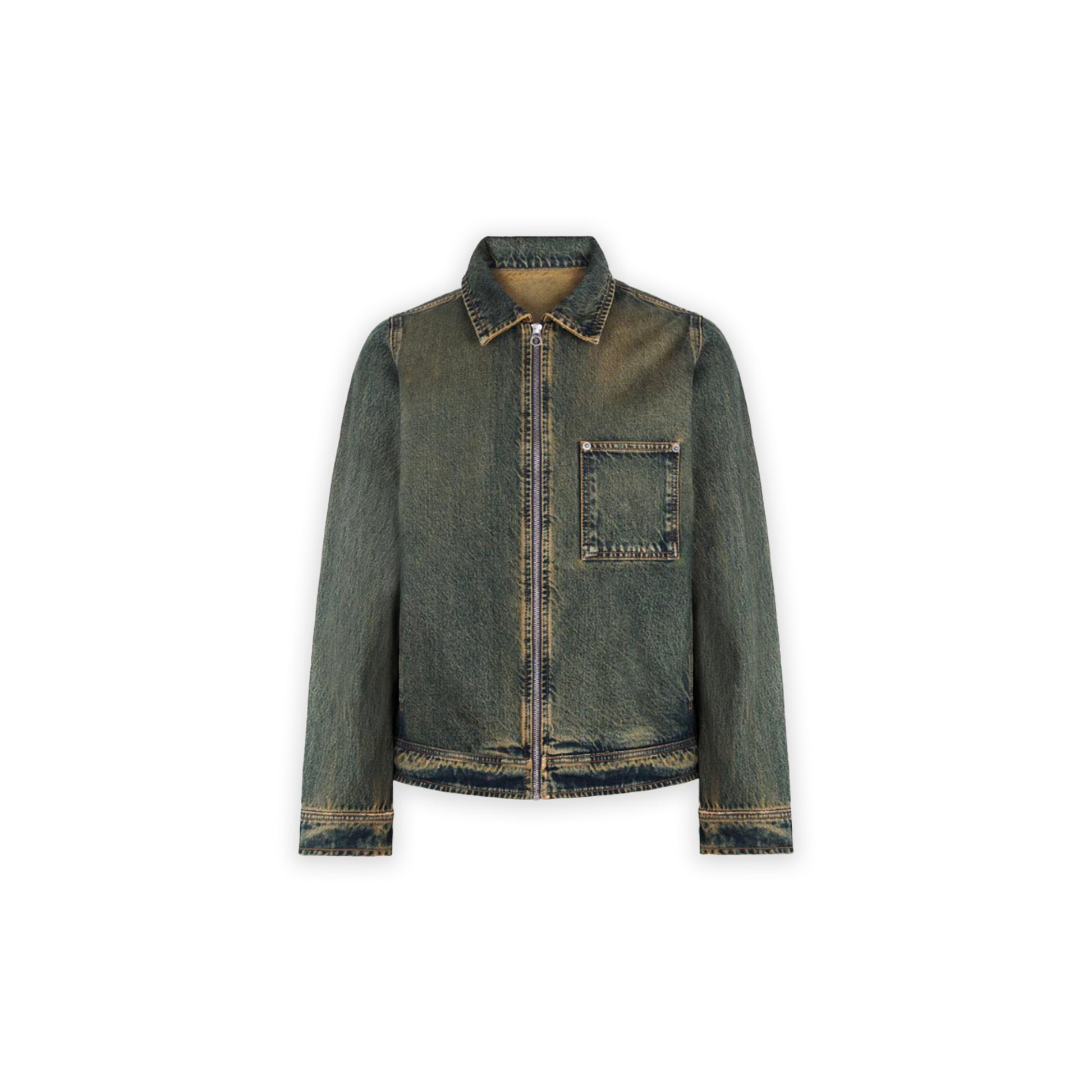 Faded Burn Storm Blue Boxy Denim Jacket
