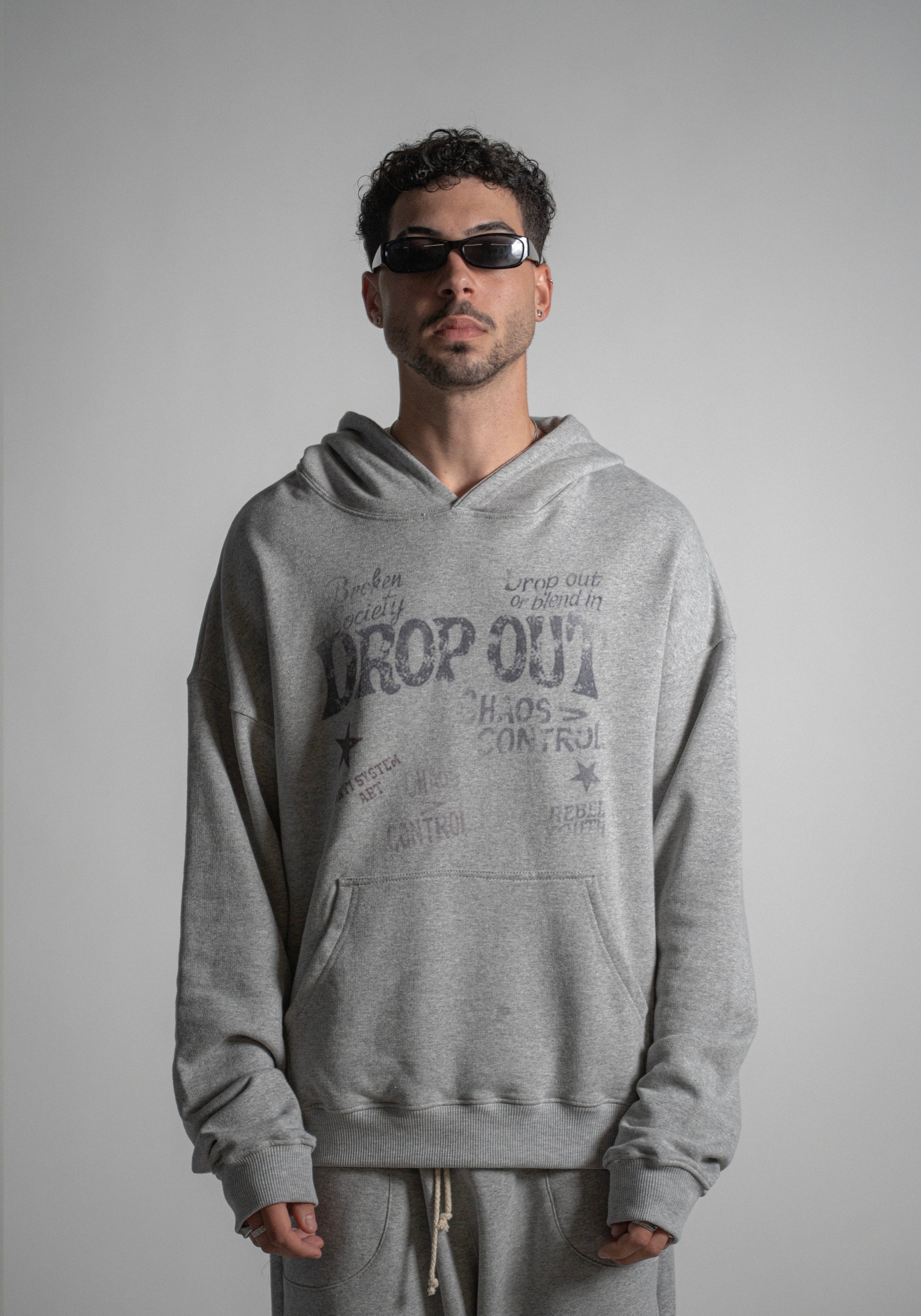 Oversized Hoodie – Grey Melange