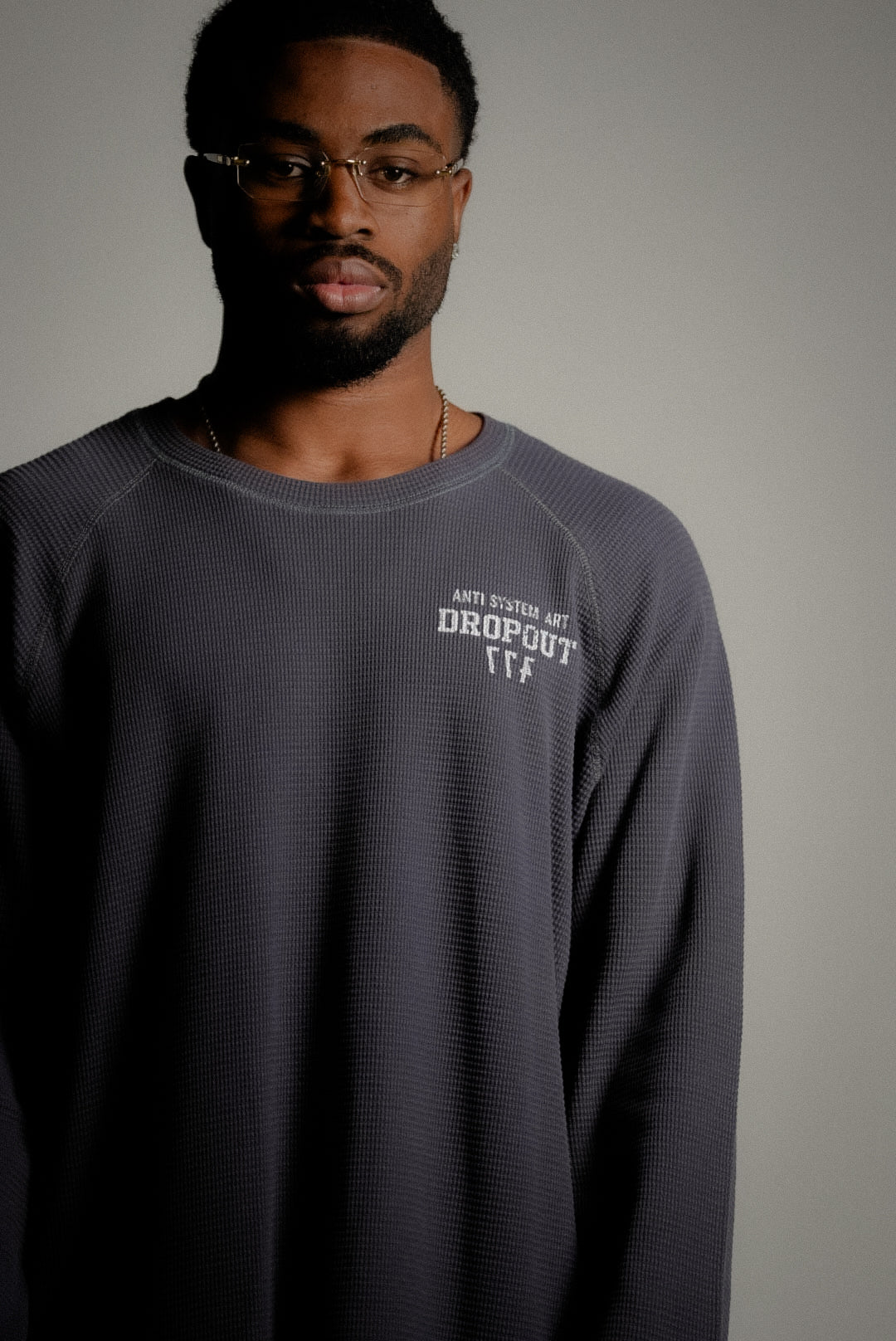 Waffle Long Sleeve  – Slate Blue
