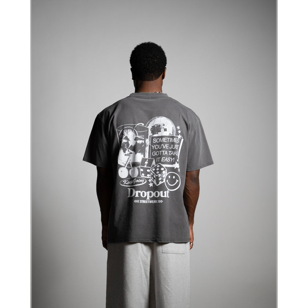 DROPOUT GREY WASH TEE