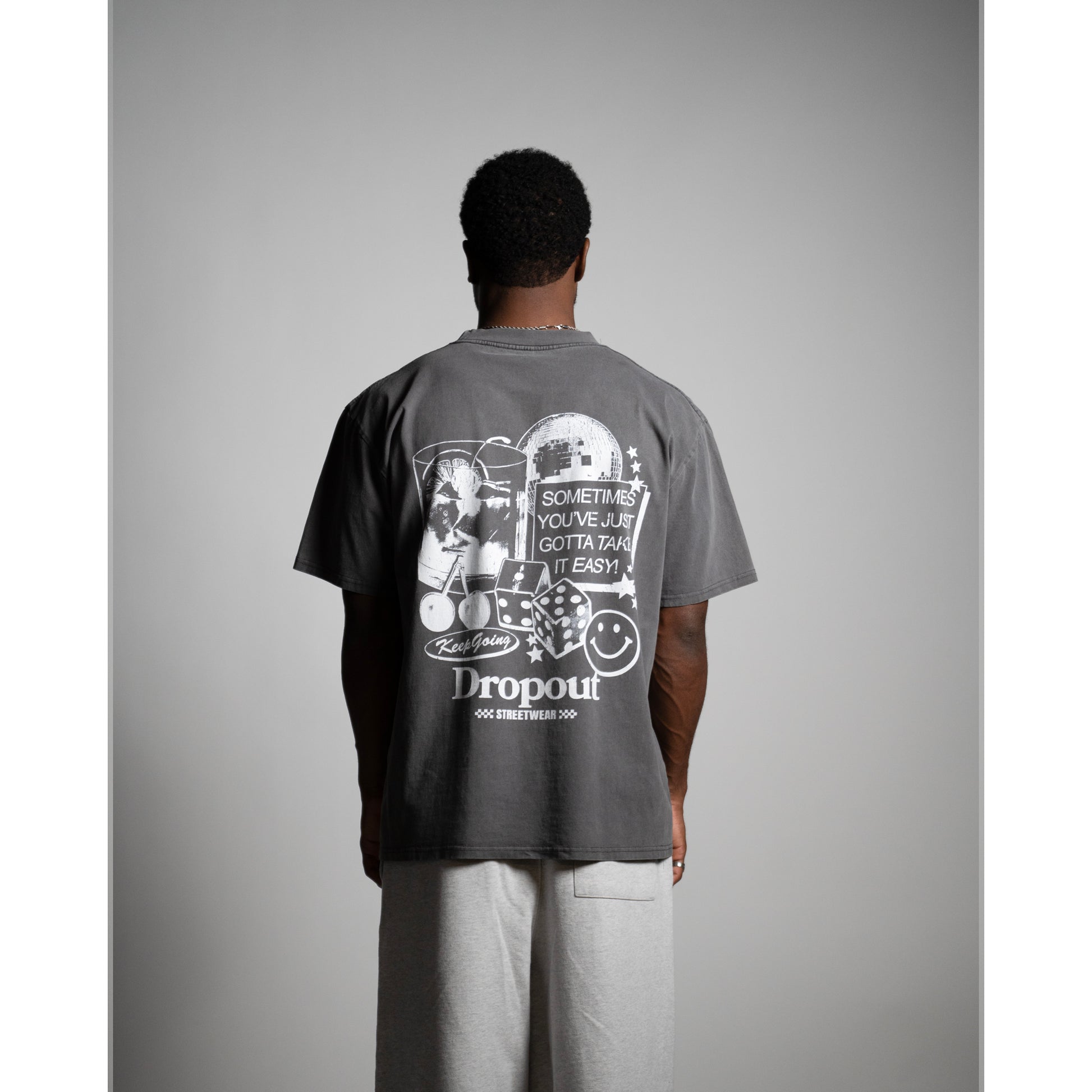 DROPOUT GREY WASH TEE