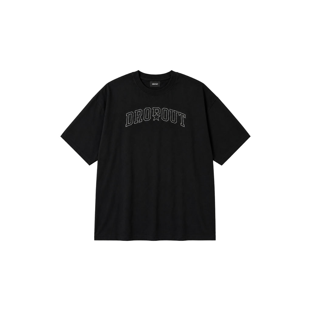 Black Oversized Rhinestone Tee