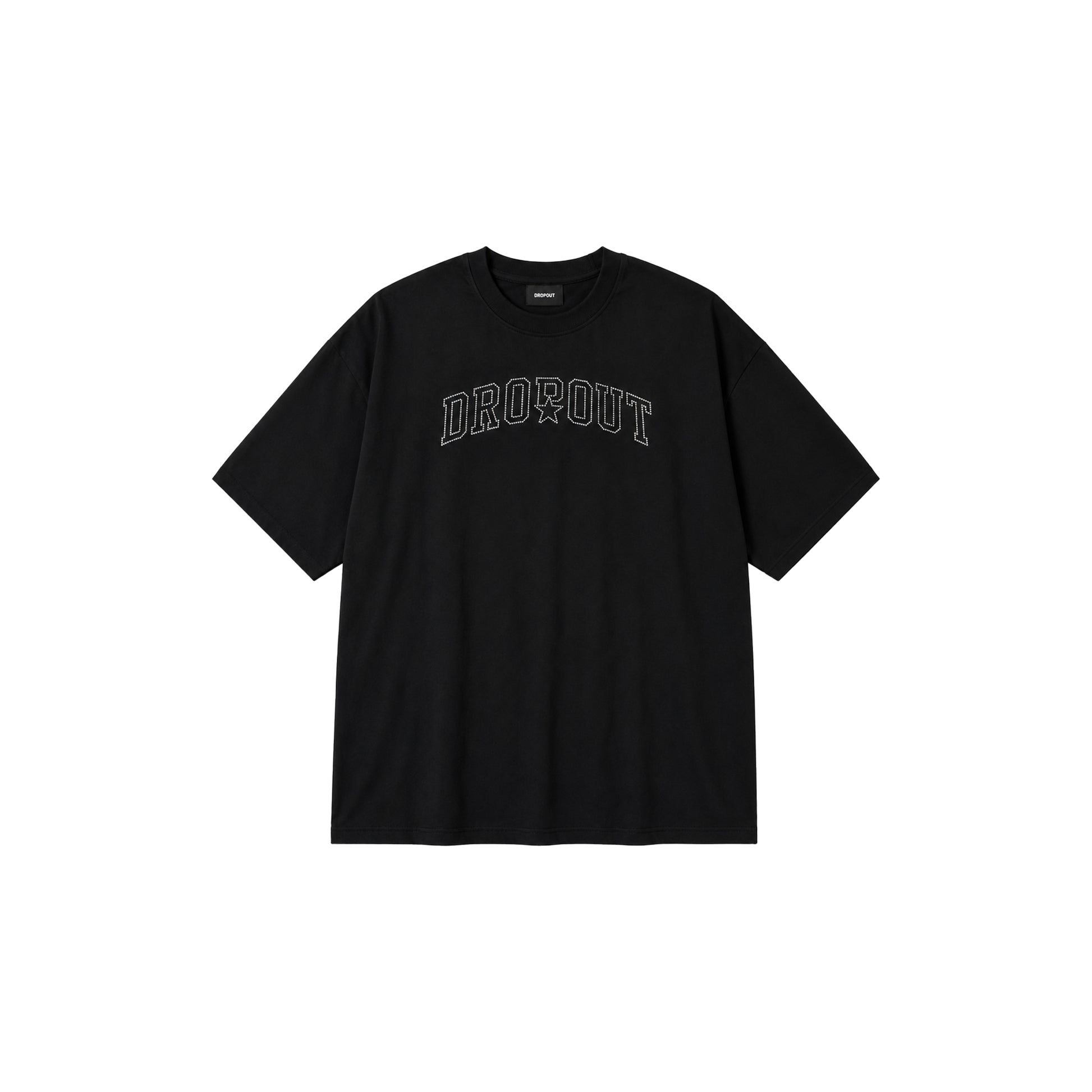 Black Oversized Rhinestone Tee