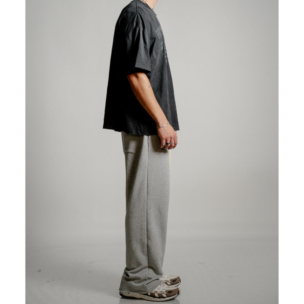 Wide Leg Sweatpants – Grey Melange