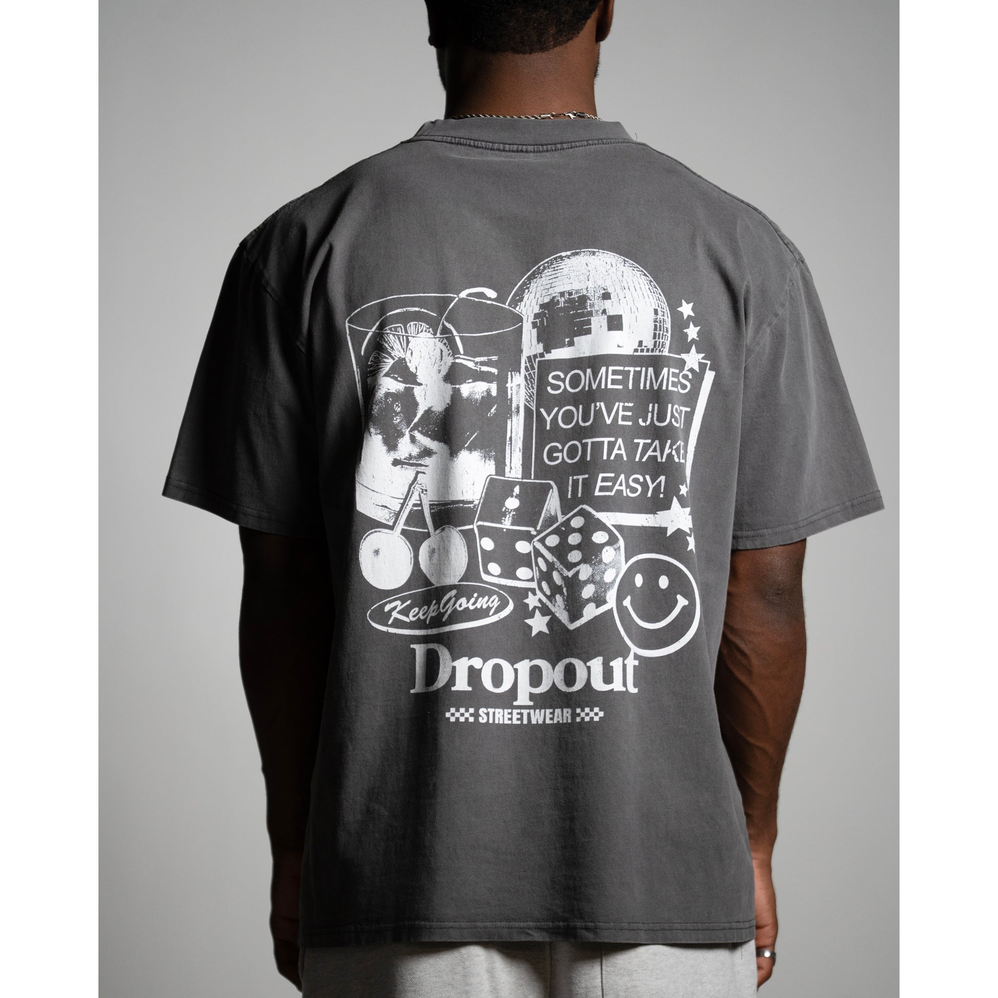 DROPOUT GREY WASH TEE