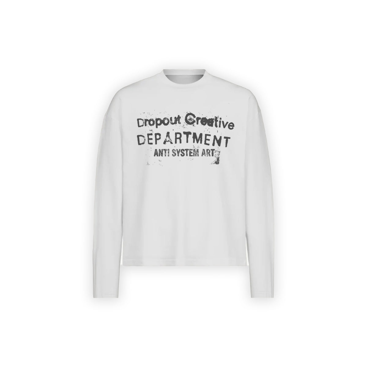 long sleeve oversized boxy tee - white