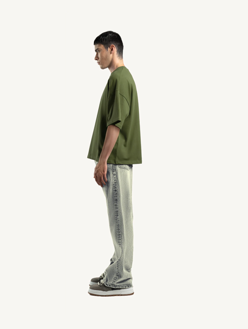Faded wash Mid Grey loose Fit Jeans