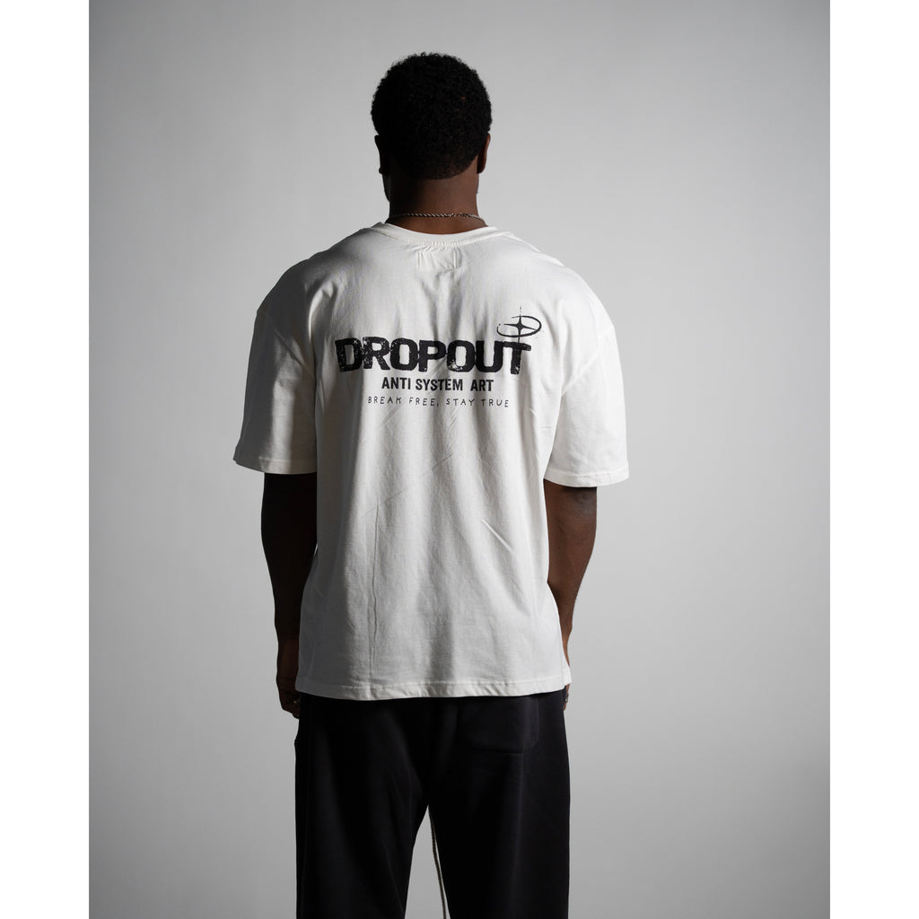 BASIX WHITE OVERSIZE LOGO TEE