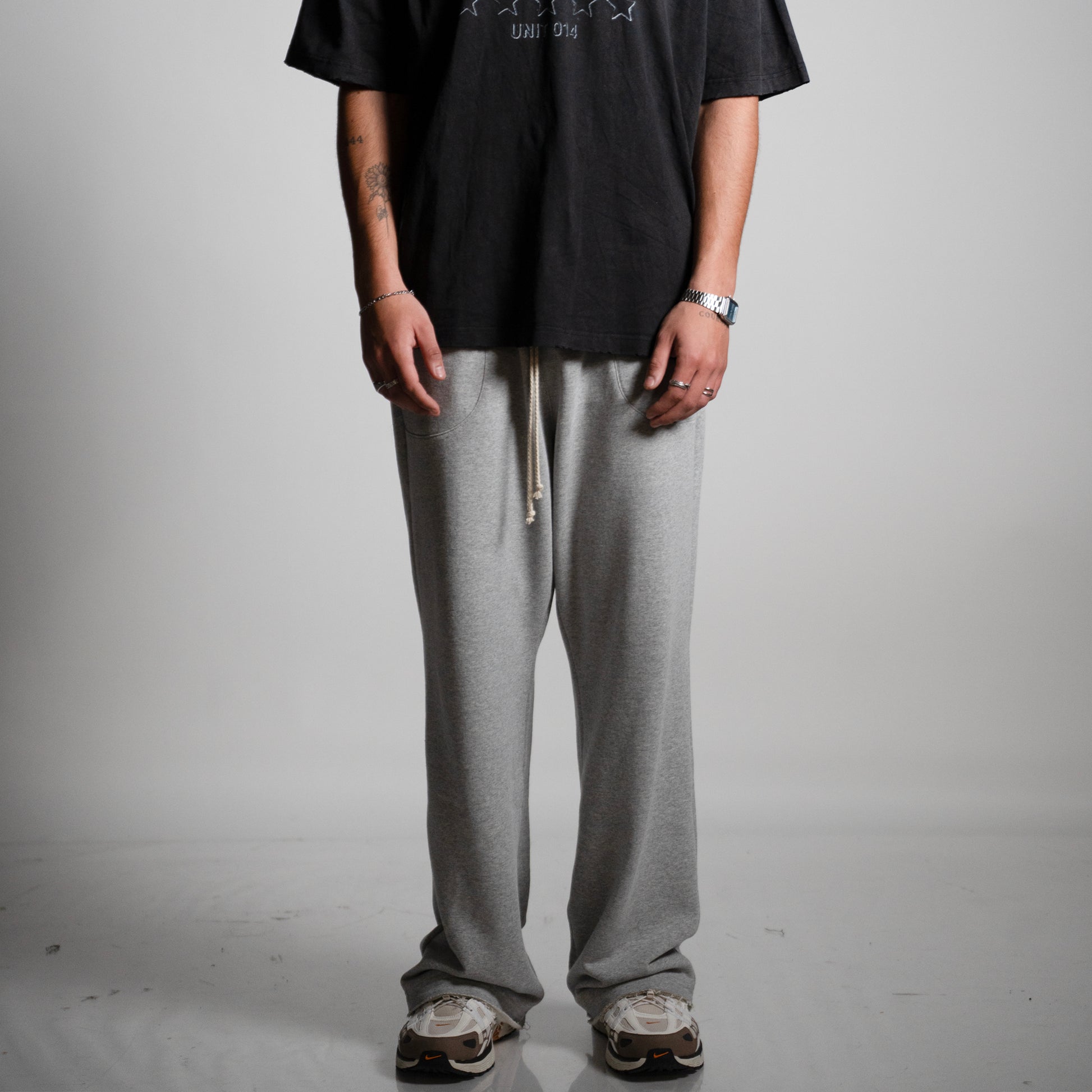 Wide Leg Sweatpants – Grey Melange