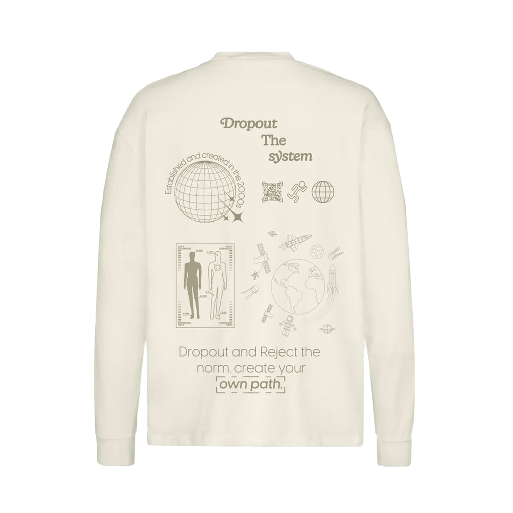 LONG SLEEVE VINTAGE WHITE - DROPOUT THE SYSTEM