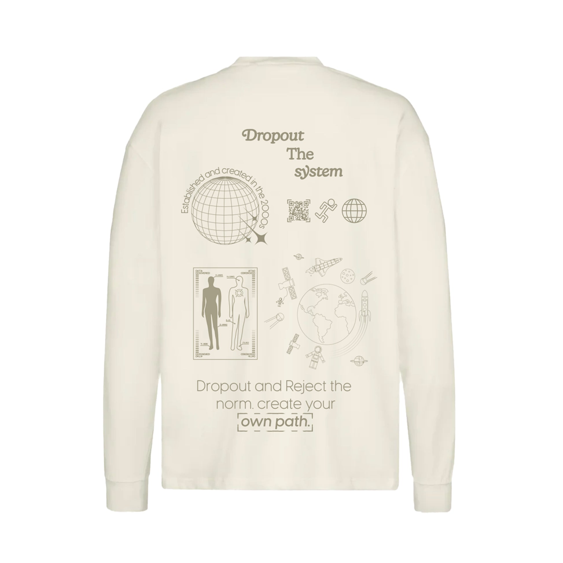 LONG SLEEVE VINTAGE WHITE - DROPOUT THE SYSTEM