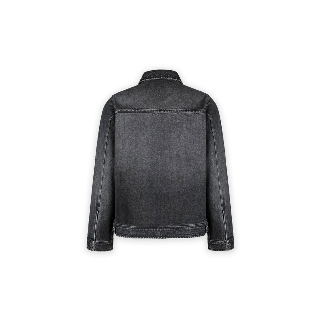 Faded Mid Black Boxy Denim Jacket