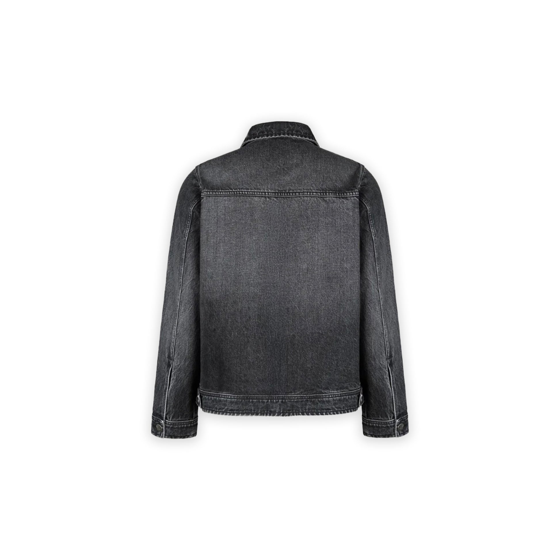 Faded Mid Black Boxy Denim Jacket