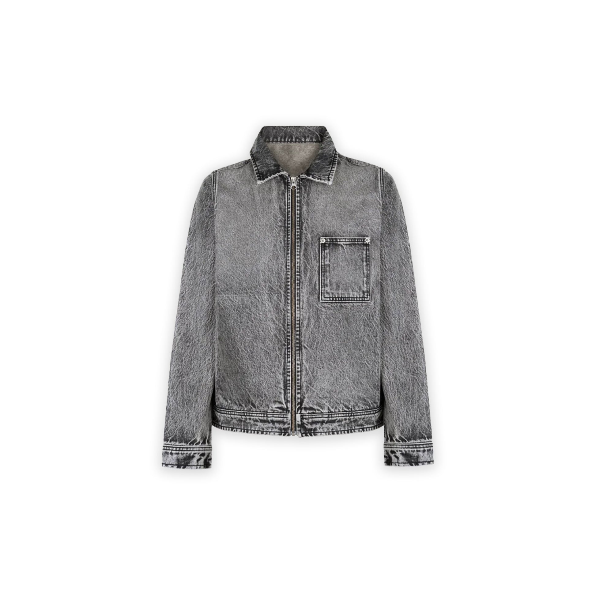 Faded Mid Wash Grey Boxy Denim Jacket