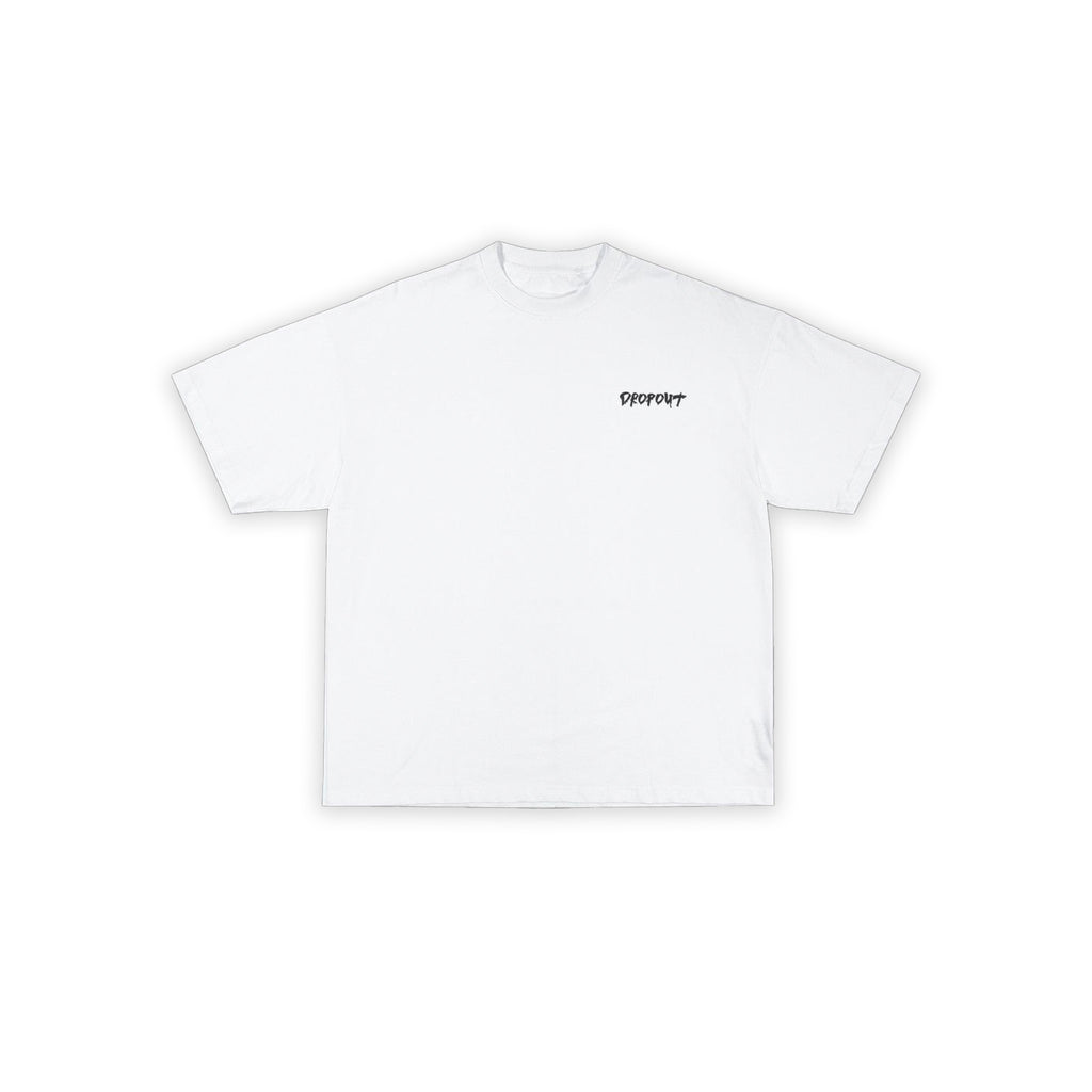 BASIX WHITE OVERSIZE LOGO TEE