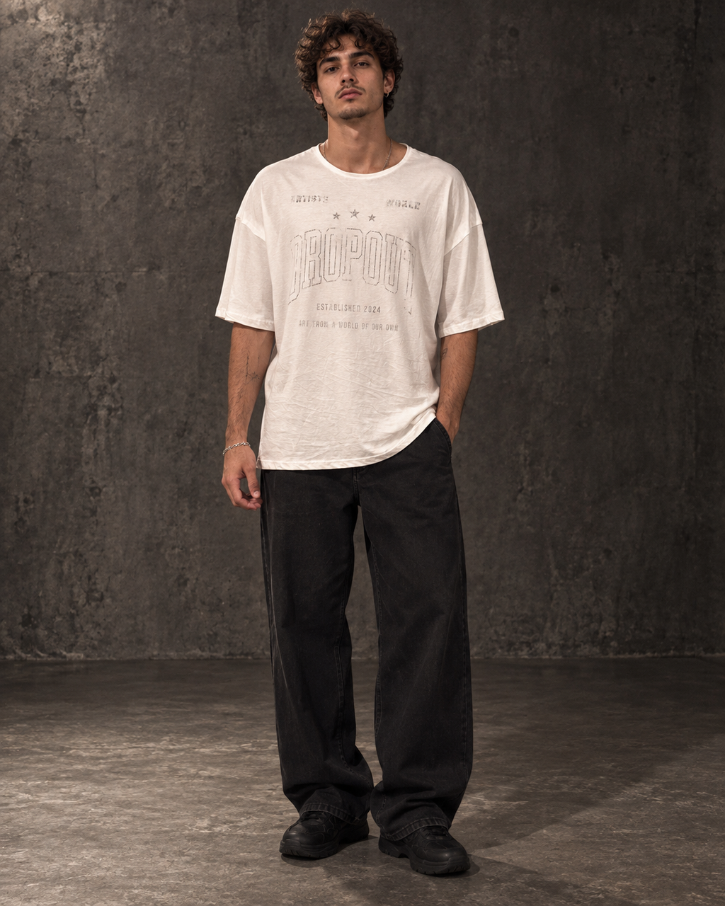 WORLD OF DROPOUT TEE —  WHITE
