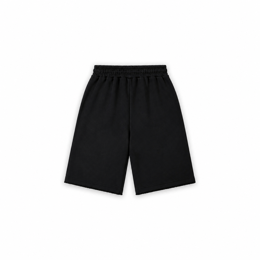 DROPOUT RHINESTONE SWEAT JORTS – BLACK