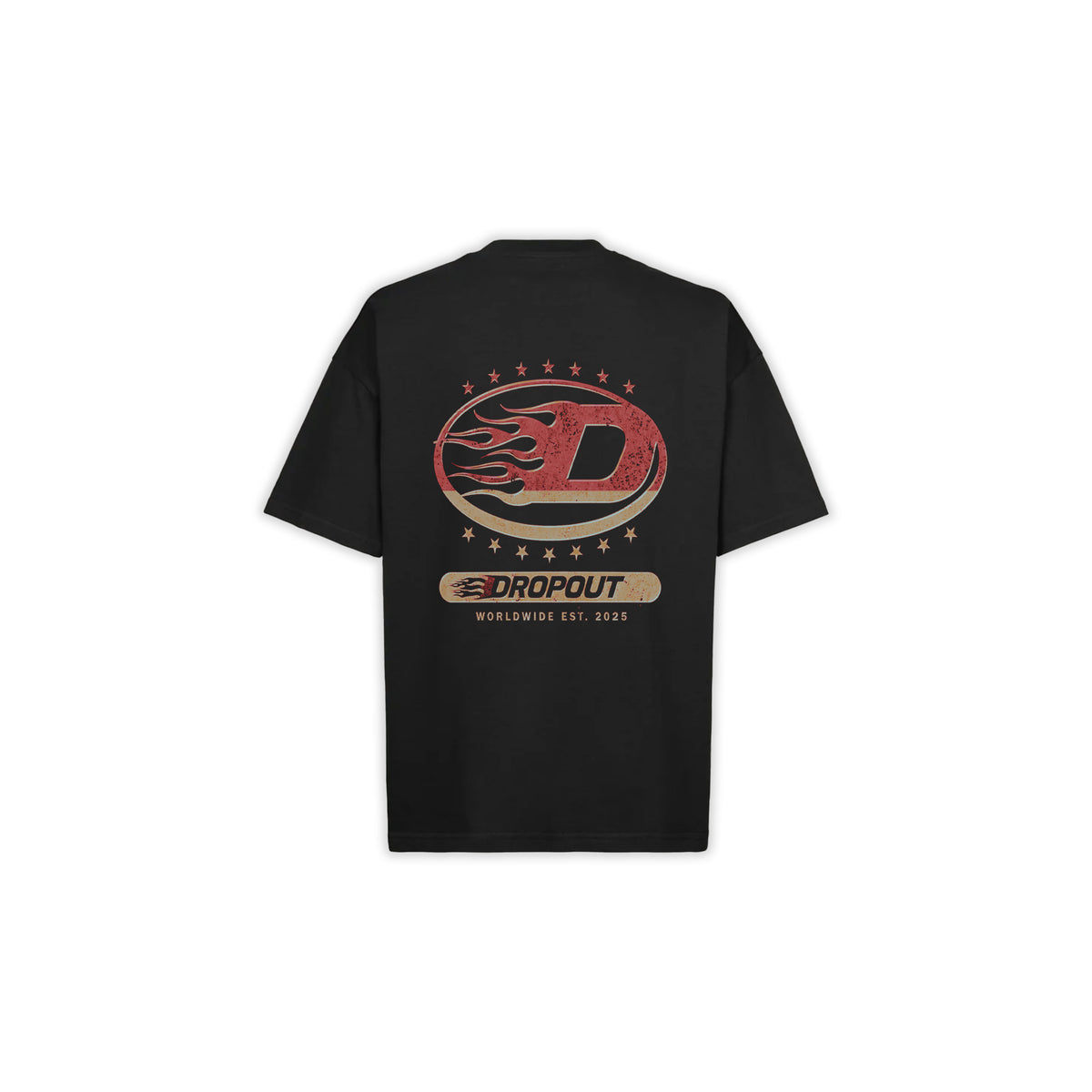D FLAME OVERSIZED TEE - BLACK