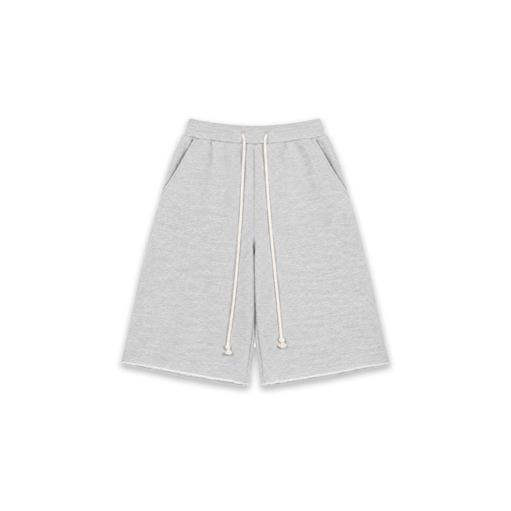 WIDE LEG SWEAT JORTS —  LIGHT GREY