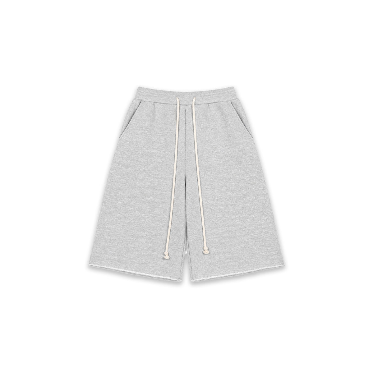 WIDE LEG SWEAT JORTS —  LIGHT GREY