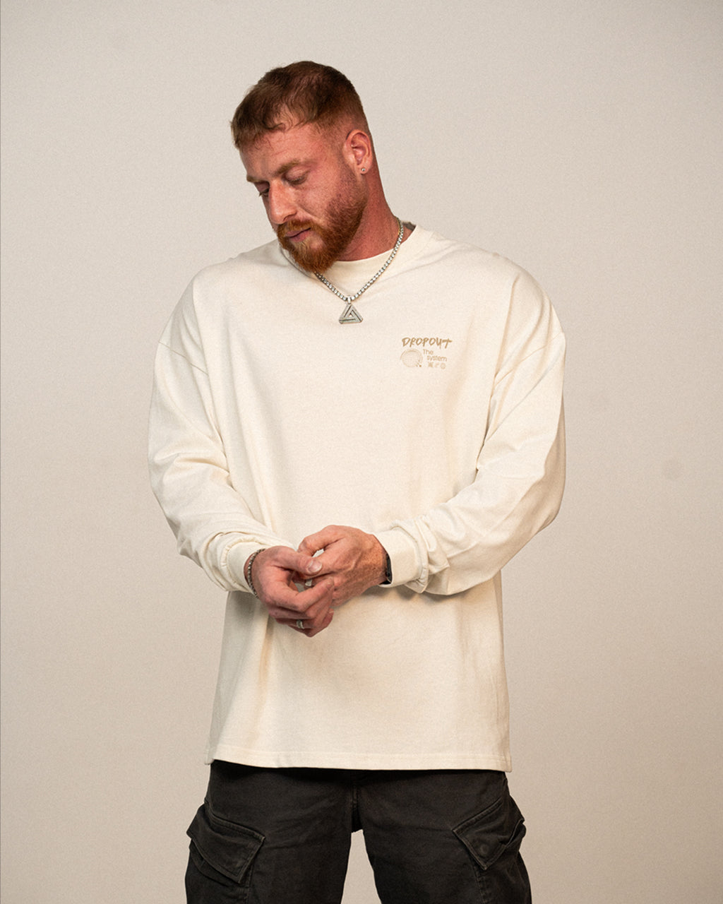 LONG SLEEVE VINTAGE WHITE - DROPOUT THE SYSTEM