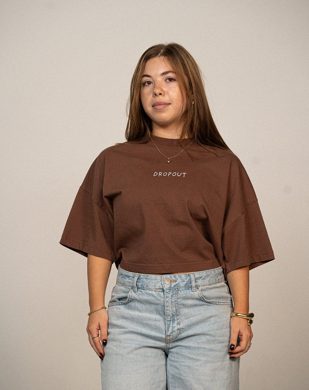 VINTAGE BROWN CROP DROPOUT TEE