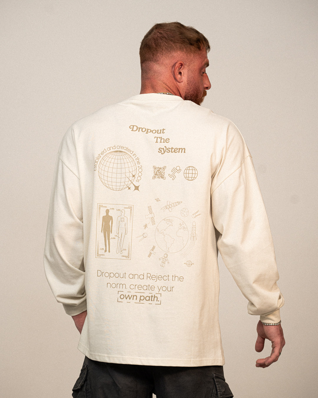 LONG SLEEVE VINTAGE WHITE - DROPOUT THE SYSTEM