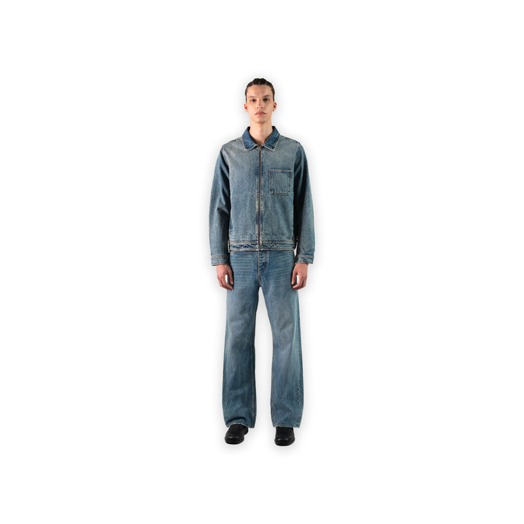 Faded  Blue Boxy Denim Jacket