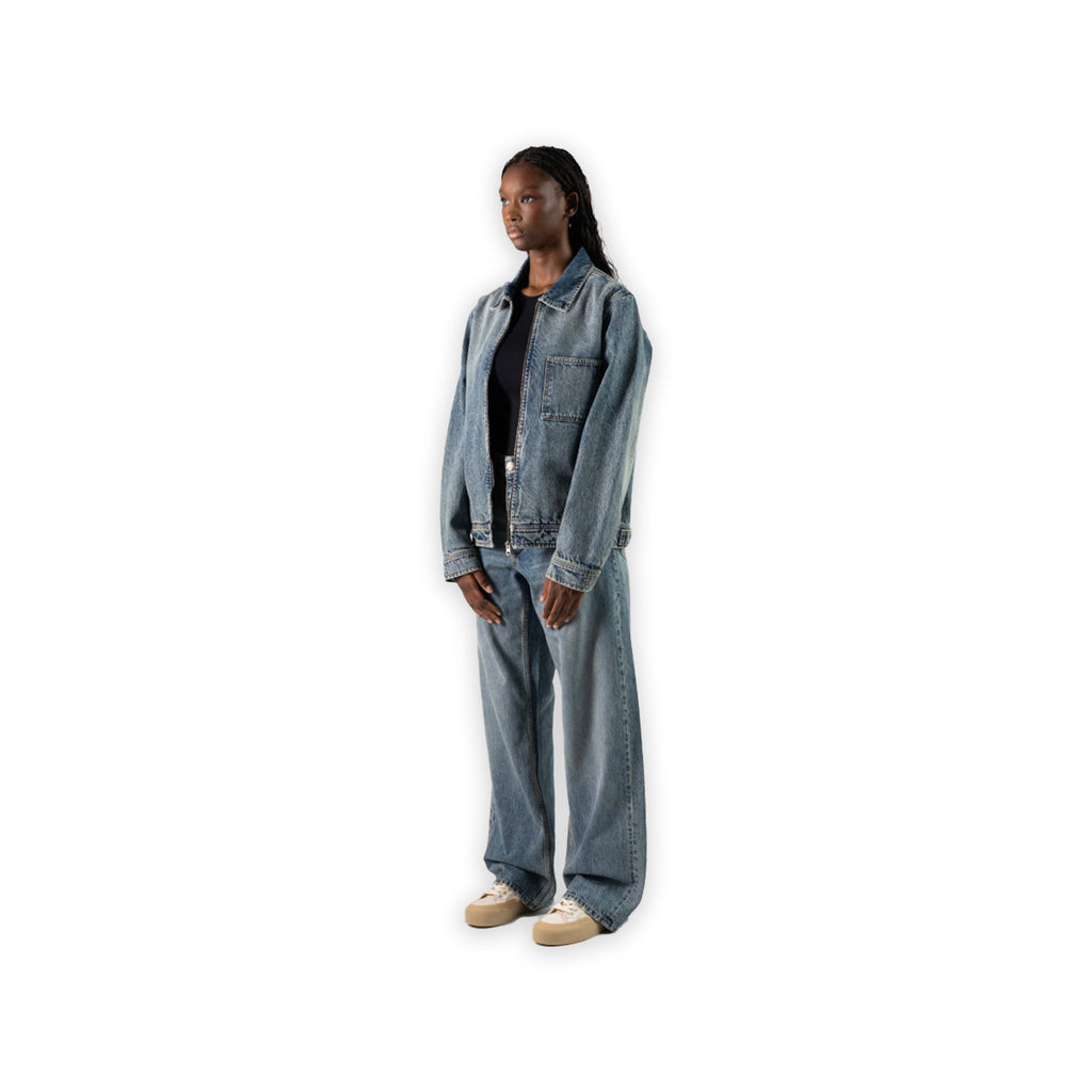 Faded  Blue Boxy Denim Jacket