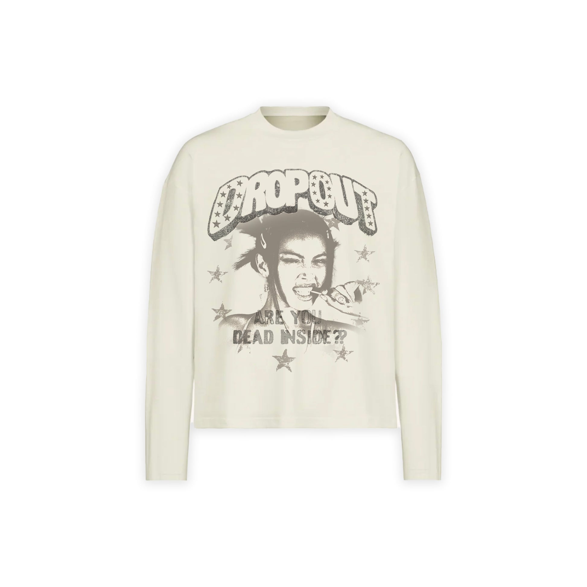 long sleeve oversized boxy tee - vintage white