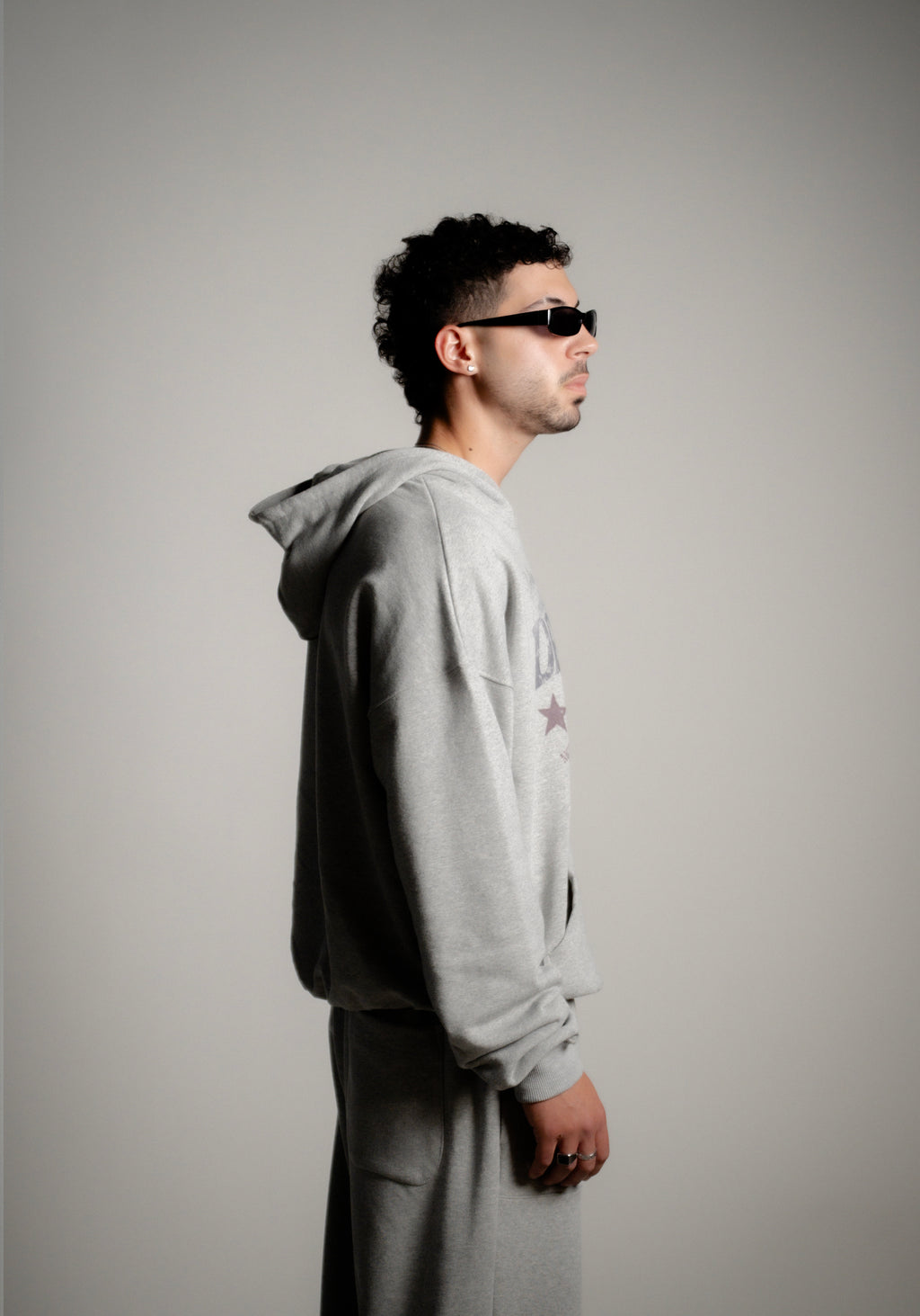 Oversized Hoodie – Grey Melange