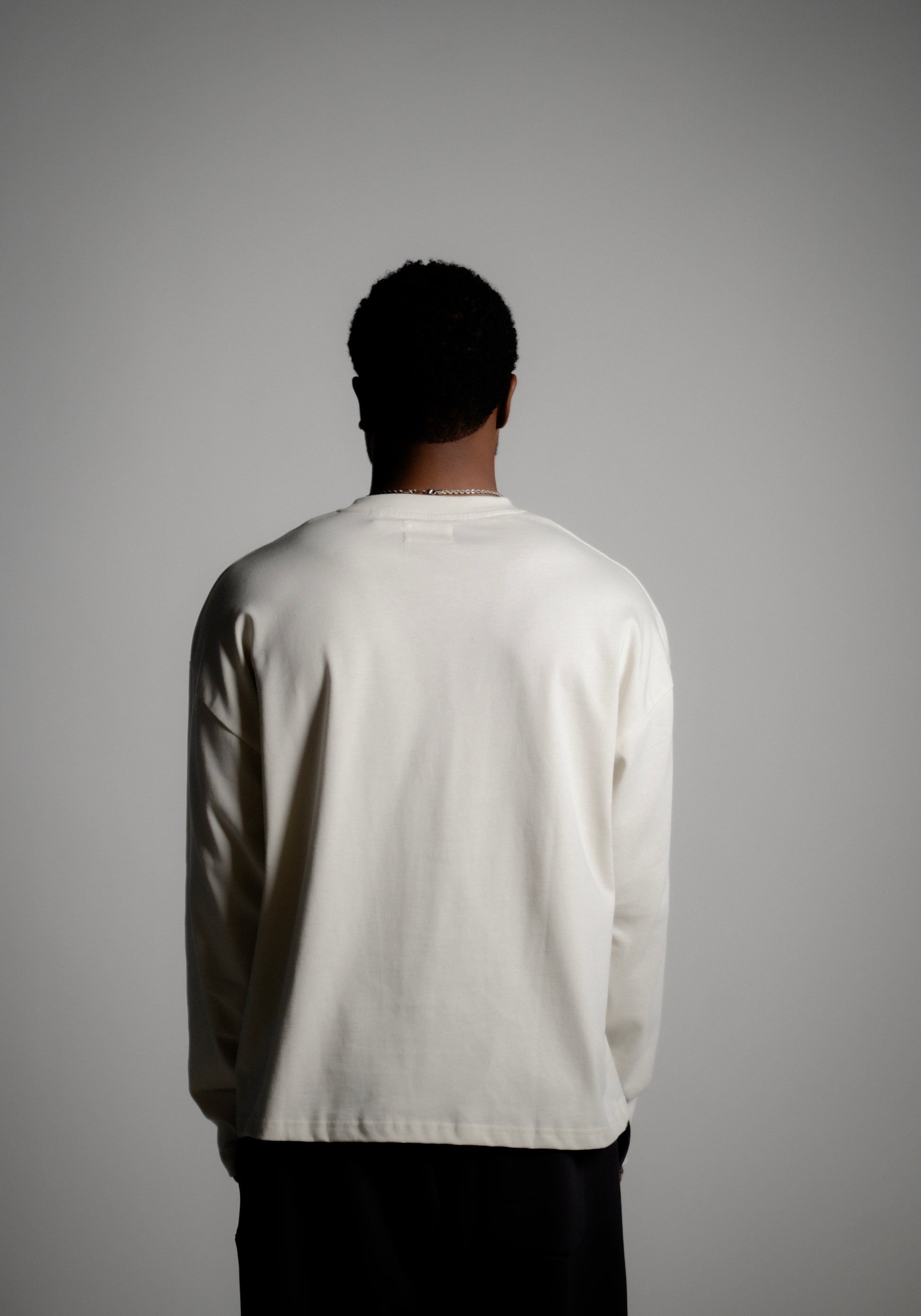 long sleeve oversized boxy tee - vintage white