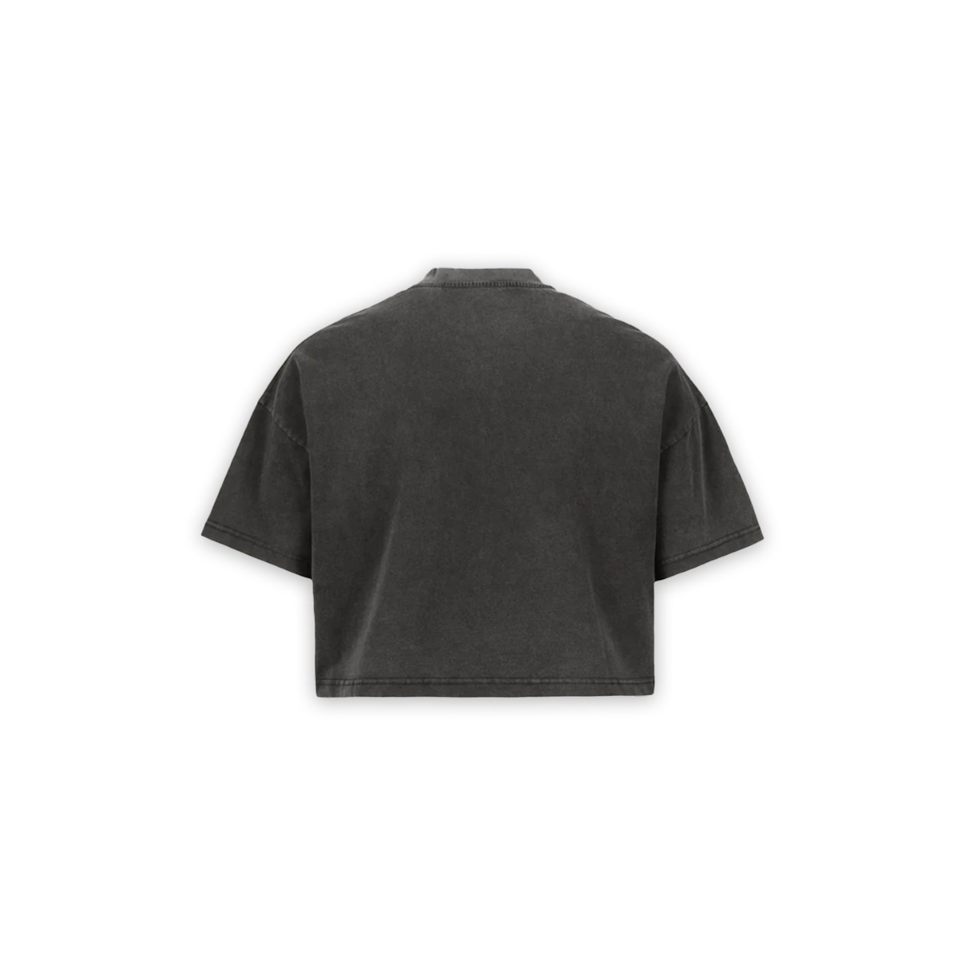 RHINESTONE BOXY CROP TEE — BLACK