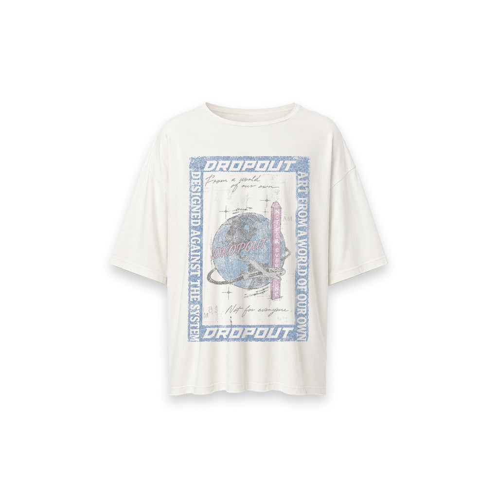 OUT THE FRAME OPEN NECK OVERSIZED TEE — OFF WHITE