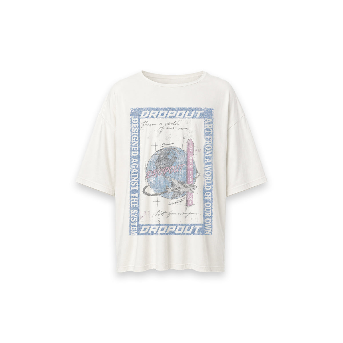 OUT THE FRAME OPEN NECK OVERSIZED TEE — OFF WHITE