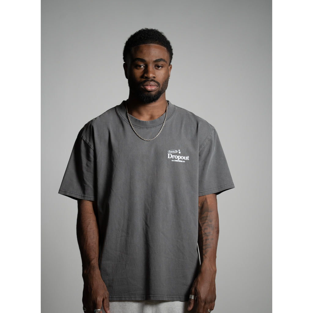 DROPOUT GREY WASH TEE