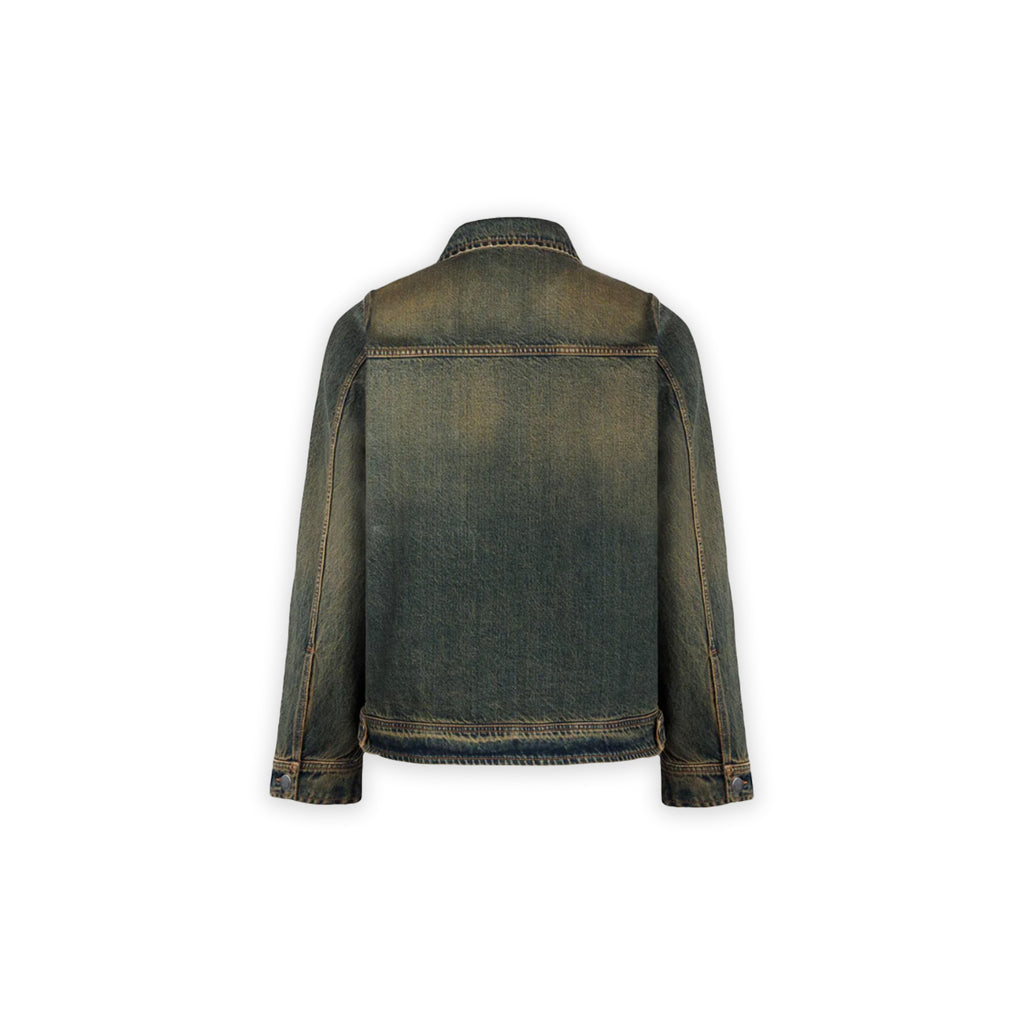 Faded Burn Storm Blue Boxy Denim Jacket