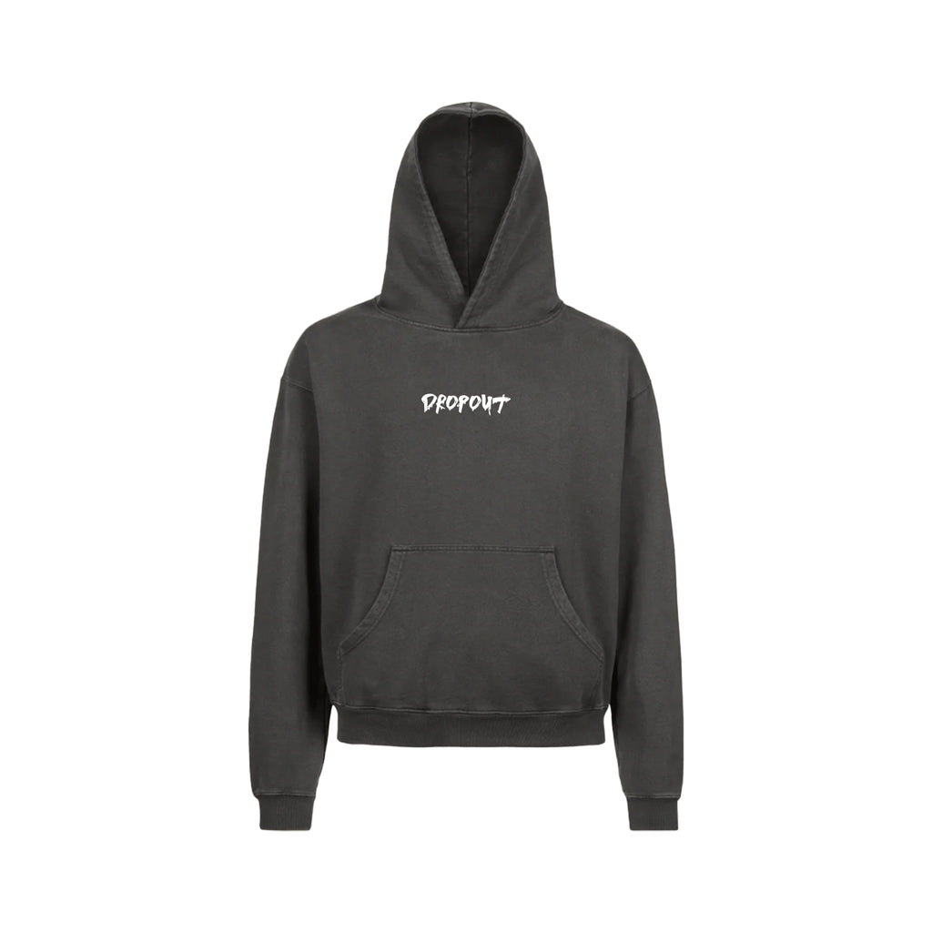 VINTGE BLACK FRENCH TERRY HOODIE DROPOUT LOGO