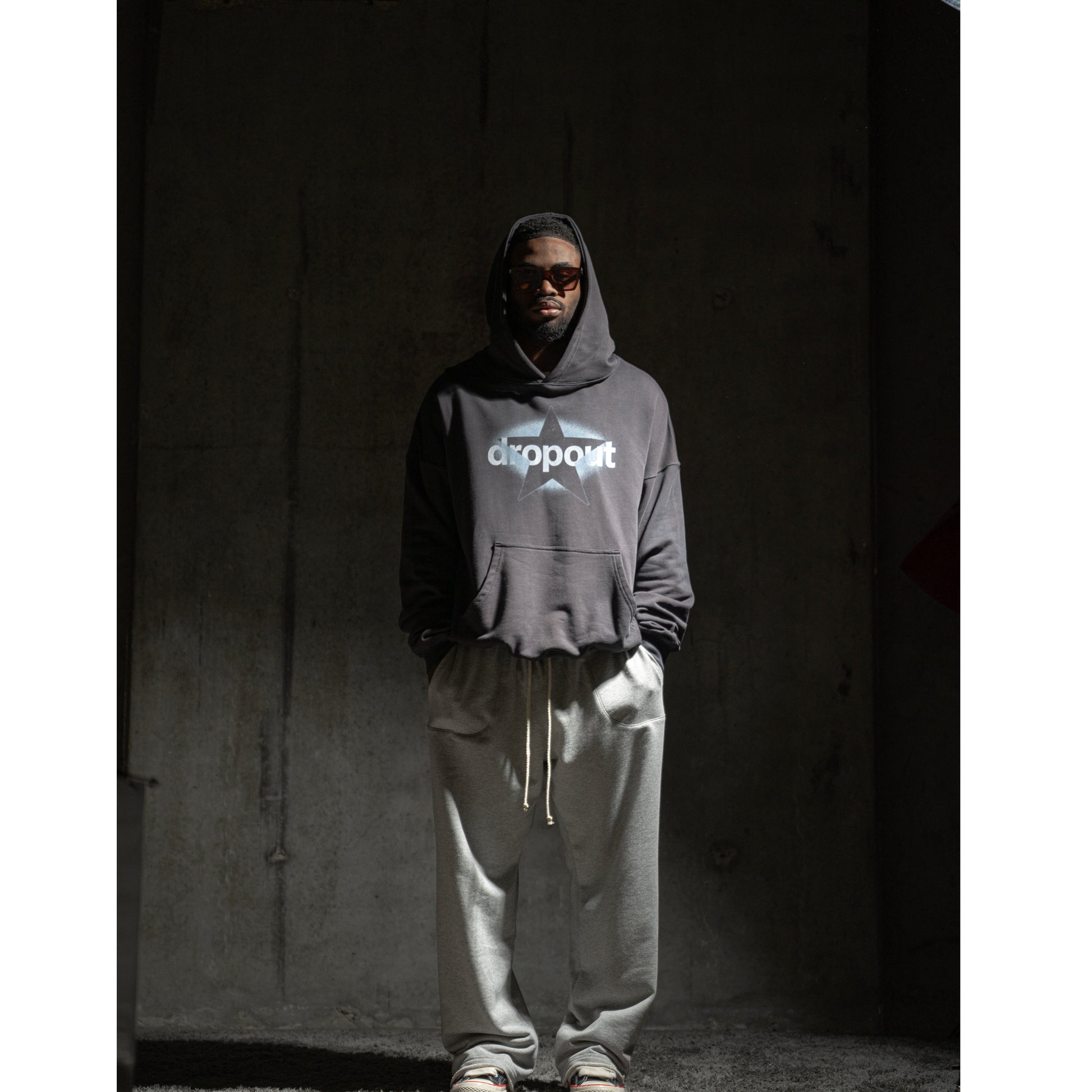 Oversized Hoodie – Charcoal Wash