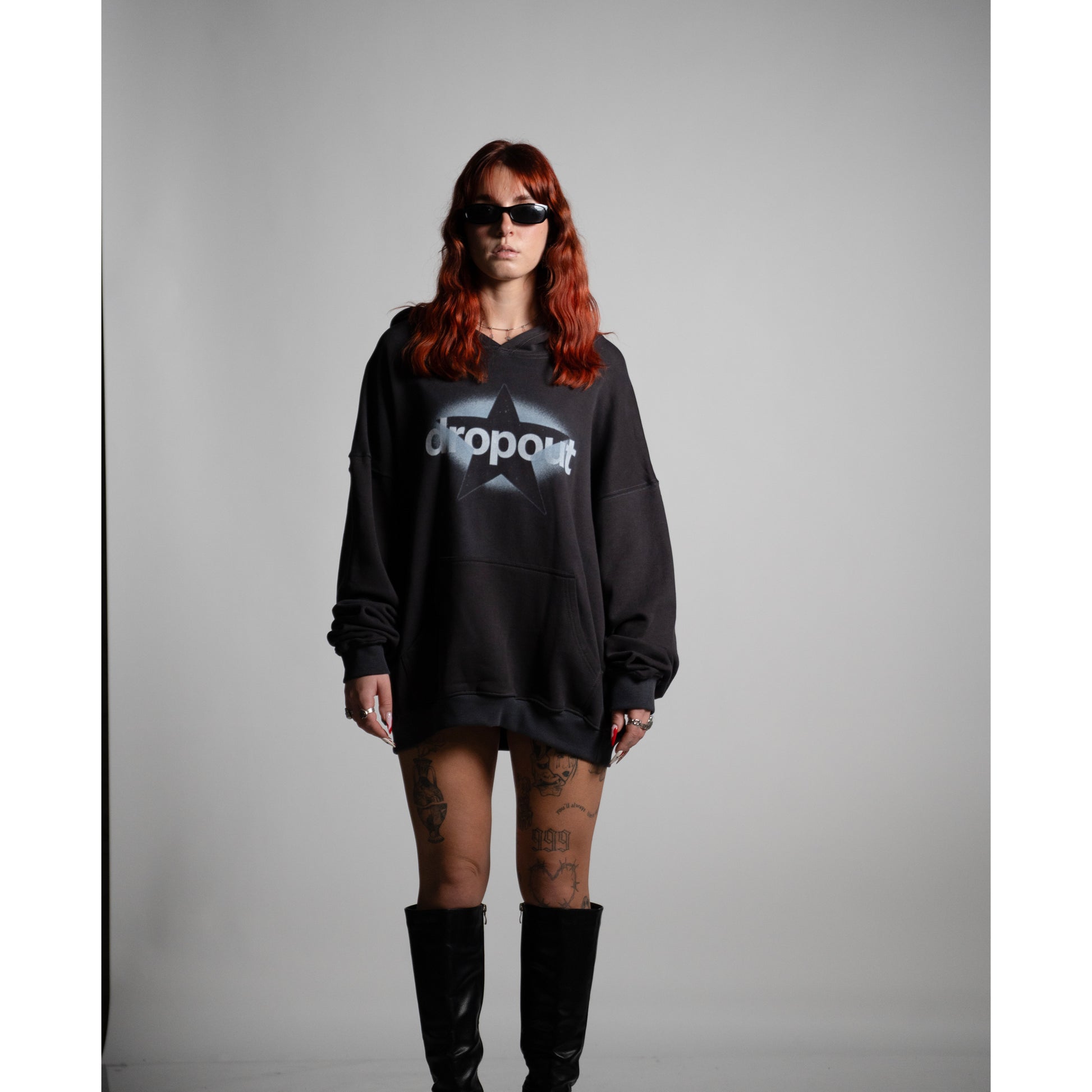 Oversized Hoodie – Charcoal Wash