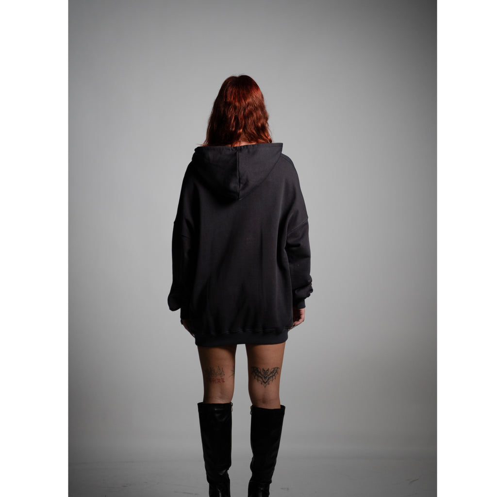 Oversized Hoodie – Charcoal Wash