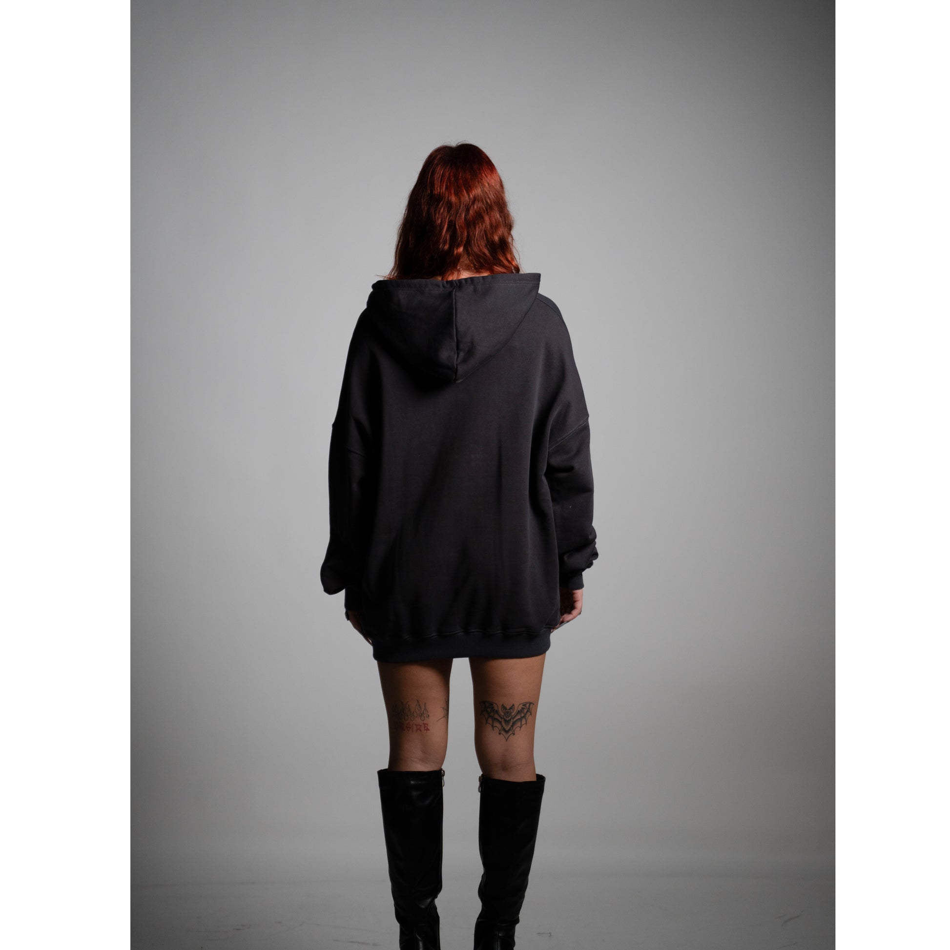 Oversized Hoodie – Charcoal Wash