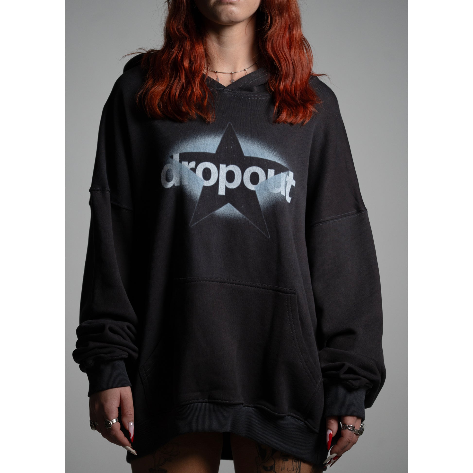Oversized Hoodie – Charcoal Wash
