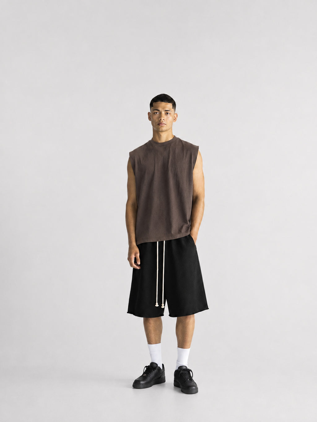 CORE OVERSIZED TANK — WASH BROWN