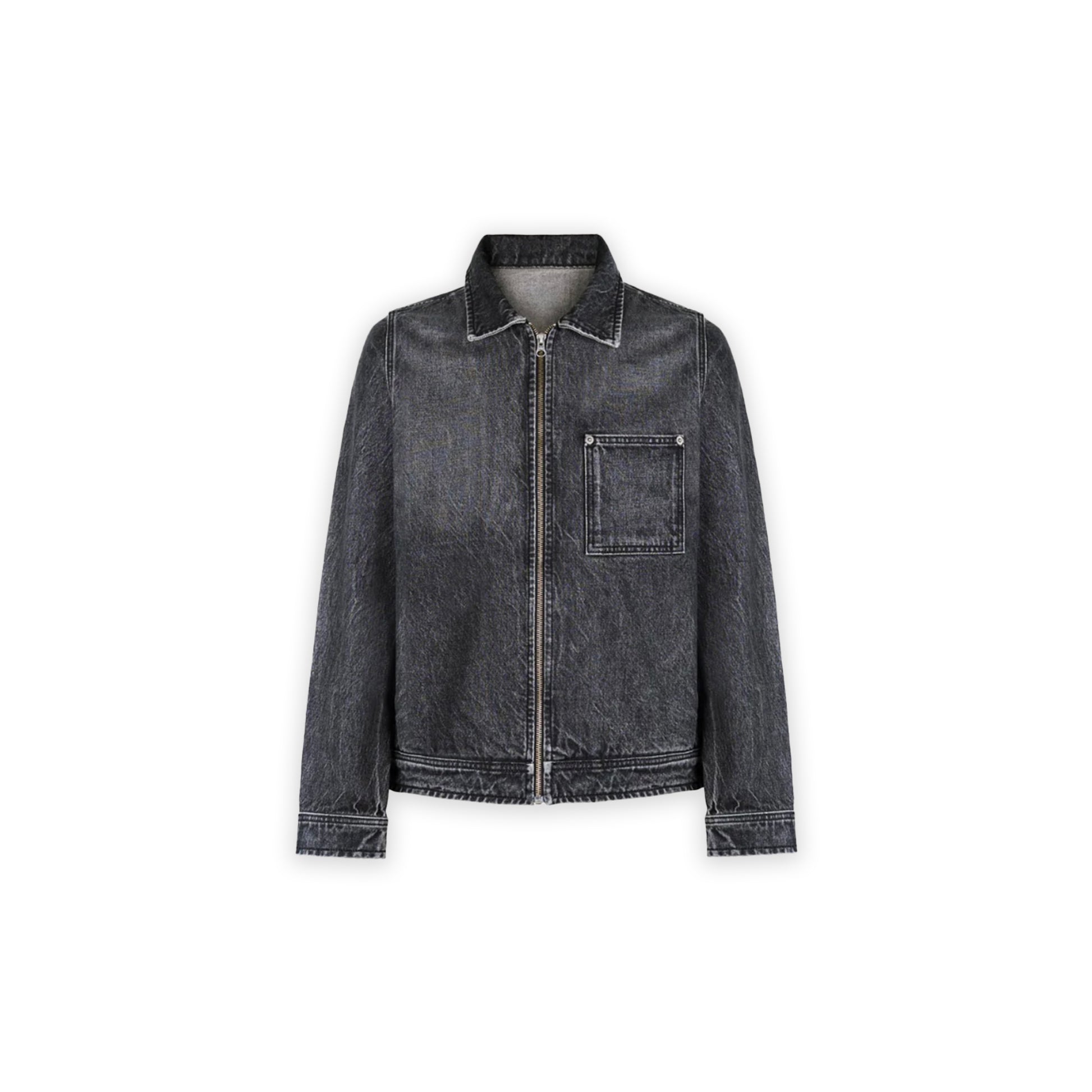 Faded Mid Black Boxy Denim Jacket