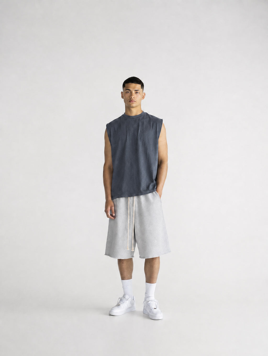 CORE OVERSIZED TANK — WASH BLUE