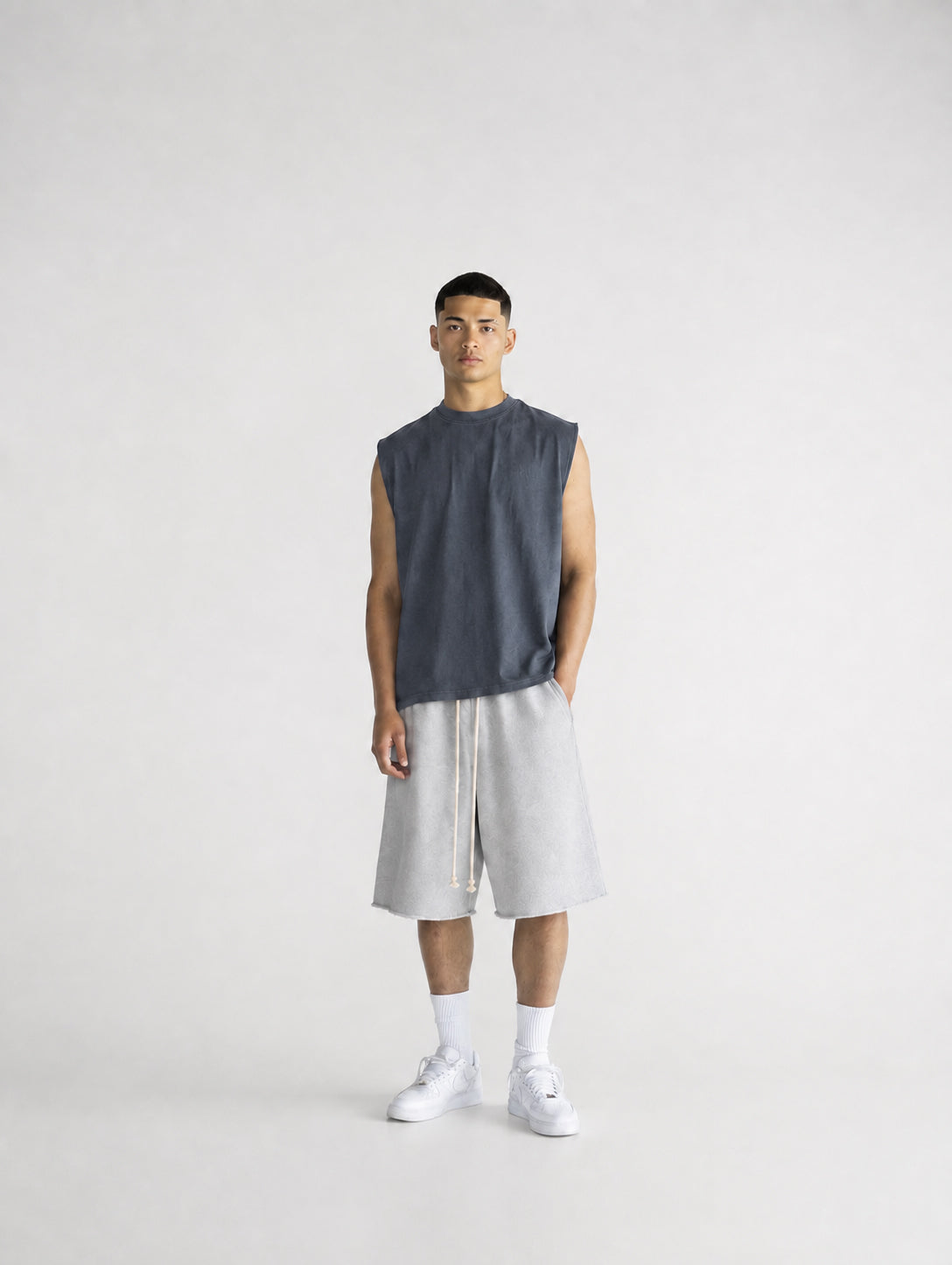 CORE OVERSIZED TANK — WASH BLUE