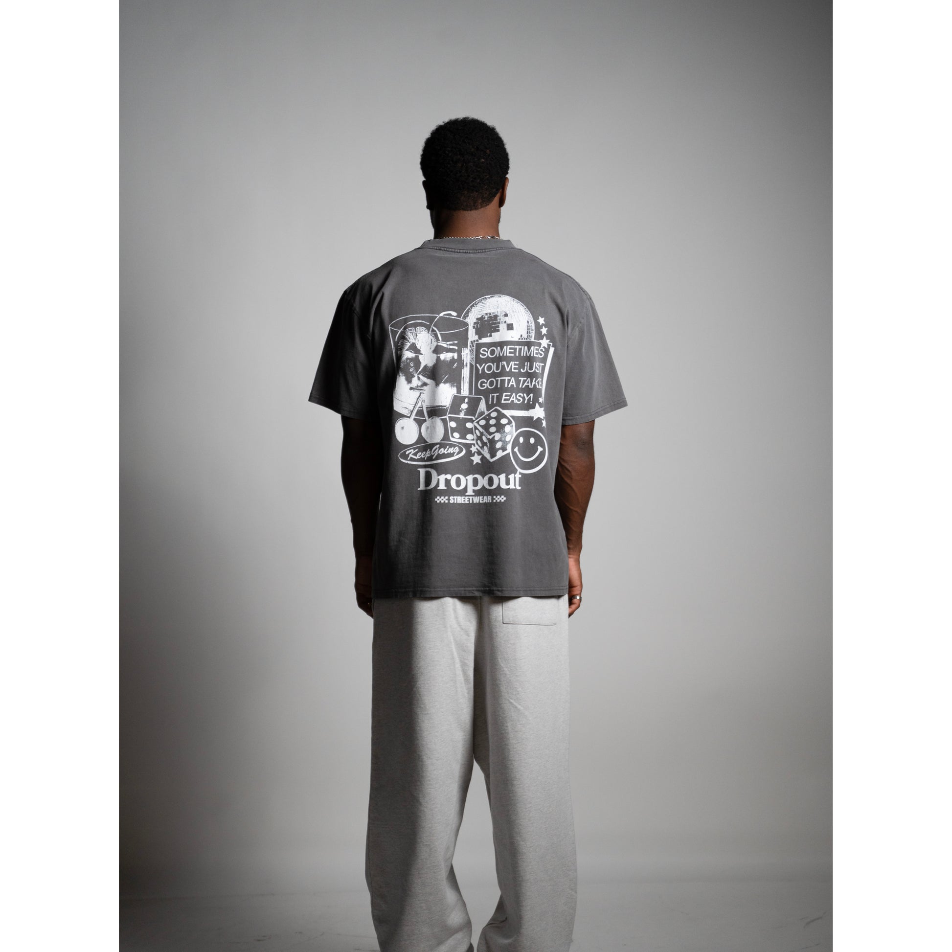 DROPOUT GREY WASH TEE