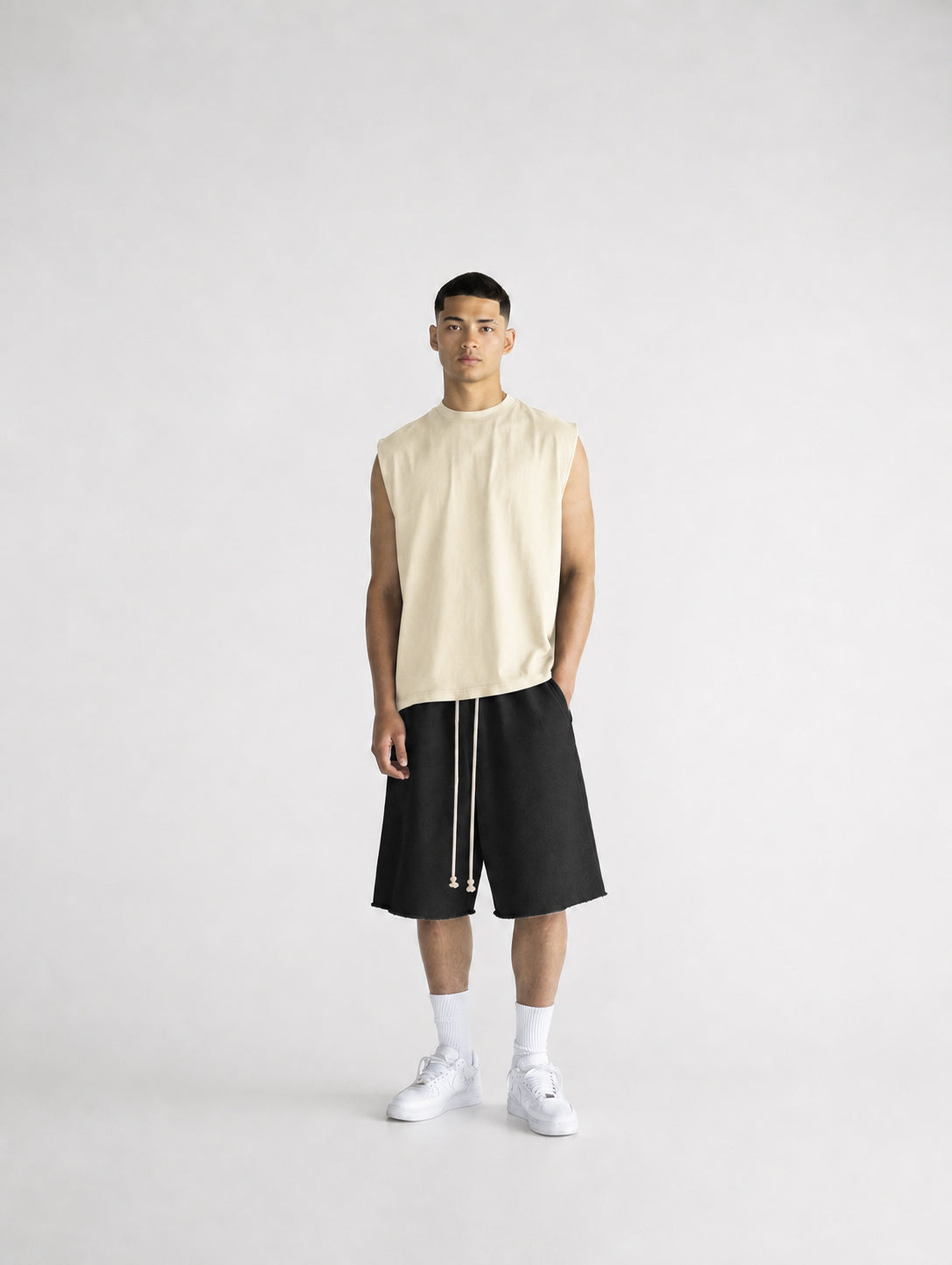 CORE OVERSIZED TANK — CREAM